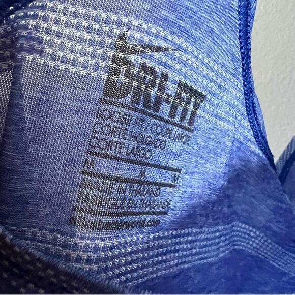 Nike Elastika Elevate Logo T-Back Tank Blue Stripe Lightweight Medium - Picture 9 of 11